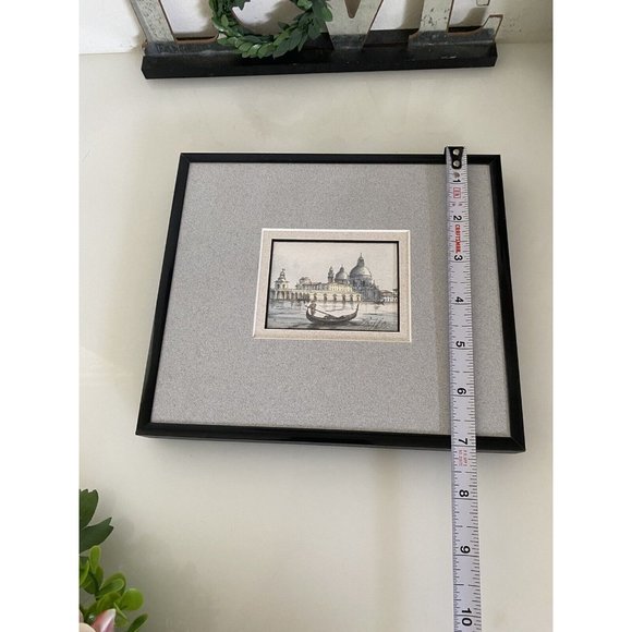 Santa Maria della Salute Venice Lithograph ? Signed Dated in Back Framed Vintage - Picture 8 of 16